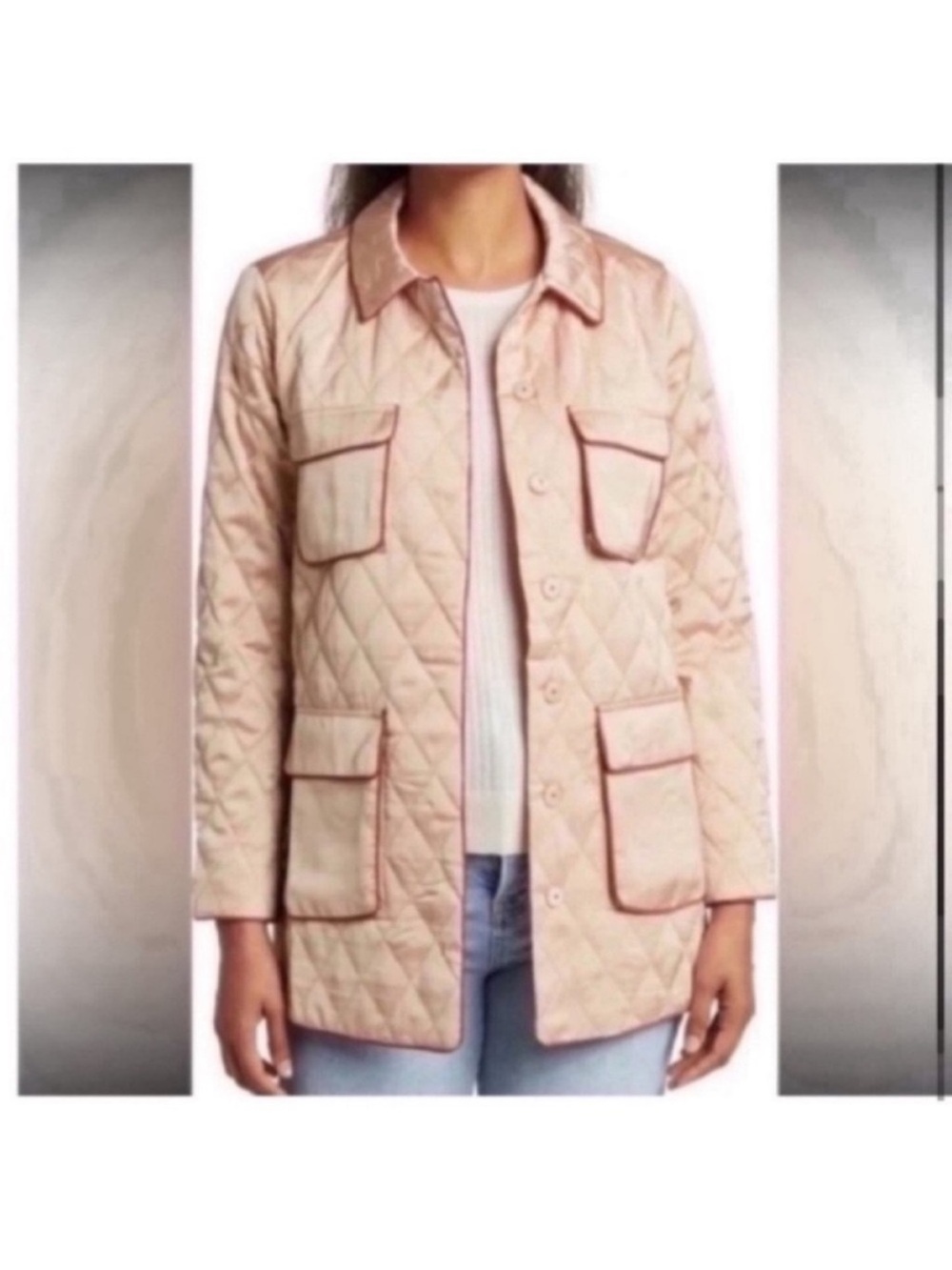 DR2 Quilted Button-Front Jacket Medium